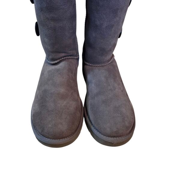 UGG Australia Baily Button Triplet Tall Boots in gray. Size 9 Suede Sheepskin - Picture 11 of 12